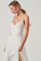 ASTR the Label Gaia Dress Style ACDR100133D in Off White or Nude;Satin Floral Spaghetti Strap Dress;Summer Gress;Guset DRess;Event Dress;Summer Party Dress;Floral Midi Dress;ASTR Floral Dress