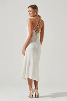 ASTR the Label Gaia Dress Style ACDR100133D in Off White or Nude;Satin Floral Spaghetti Strap Dress;Summer Gress;Guset DRess;Event Dress;Summer Party Dress;Floral Midi Dress;ASTR Floral Dress