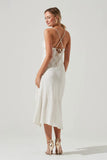 ASTR the Label Gaia Dress Style ACDR100133D in Off White or Nude;Satin Floral Spaghetti Strap Dress;Summer Gress;Guset DRess;Event Dress;Summer Party Dress;Floral Midi Dress;ASTR Floral Dress