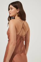 ASTR the Label Gaia Dress Style ACDR100133D in Off White or Nude;Satin Floral Spaghetti Strap Dress;Summer Gress;Guset DRess;Event Dress;Summer Party Dress;Floral Midi Dress;ASTR Floral Dress