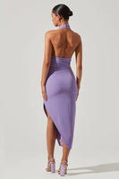 ASTR the Label Jodie Dress Style ACDR101651 in Lavender;Halter Neck Dress;Twisted Halter Neck Dress;Special Occasion Dress;Guest Of Dress