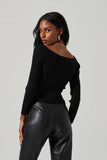 ASTR the Label Philippa Sweater Style ACT17457 in Black;Halter Neck Sweater;Chain Halter Neck Sweater Top