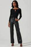 ASTR the Label Philippa Sweater Style ACT17457 in Black;Halter Neck Sweater;Chain Halter Neck Sweater Top