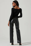 ASTR the Label Philippa Sweater Style ACT17457 in Black;Halter Neck Sweater;Chain Halter Neck Sweater Top