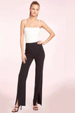 Amanda Uprichard Tavira Pant Style CI-4671 in Black;Women's Flared Split Ankle Hem Pant;Amanda Uprichard Pant;Night out pant;Chic Split ankle hem pant