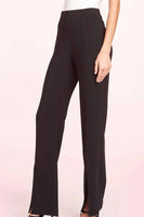 Amanda Uprichard Tavira Pant Style CI-4671 in Black;Women's Flared Split Ankle Hem Pant;Amanda Uprichard Pant;Night out pant;Chic Split ankle hem pant