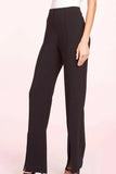 Amanda Uprichard Tavira Pant Style CI-4671 in Black;Women's Flared Split Ankle Hem Pant;Amanda Uprichard Pant;Night out pant;Chic Split ankle hem pant