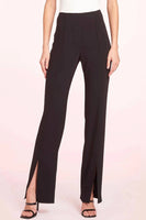 Amanda Uprichard Tavira Pant Style CI-4671 in Black;Women's Flared Split Ankle Hem Pant;Amanda Uprichard Pant;Night out pant;Chic Split ankle hem pant