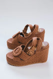 Beach by Marisse Footwear Kai Raffia Wedge Sandal in Terracotta;Beach Wedge Sandal; 
