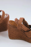 Beach by Marisse Footwear Kai Raffia Wedge Sandal in Terracotta;Beach Wedge Sandal; 