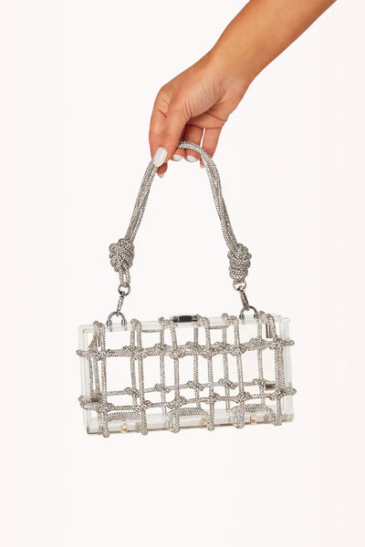 Billini Billy Clutch Style HB177 in Silver Diamite Clear and Gold Clear; 