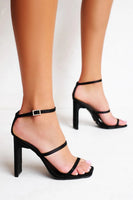 Billini Tiaka Style Number H1859 in Black Satin;Women's Black Satin Strappy Heel;Women's night out heel