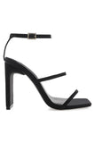 Billini Tiaka Style Number H1859 in Black Satin;Women's Black Satin Strappy Heel;Women's night out heel