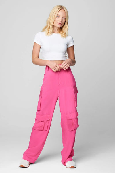 Blank NYC The Franklin In Seven Wonders Cargo Pant Style 02JZ3421 UXA;Women's Pink Cargo Pant;Women's Pink Utility Chic Pant;BlankNYC Pink Cargo Pant