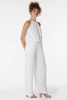 BobiBlack Clothing Rib Mixed Wide Leg Pant Style 31D-92649 in Ivory;Women's wide Leg Flowy Ribbed Pant;Spring Pant