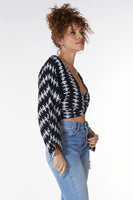 Bobi Clothing KIMONO SLEEVE TIE FRONT TOP Style 51D-37707 in Zen;Tie Front Top;Tie Front Cover-up top; 