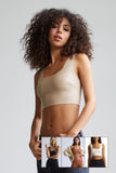 Commando Commando Faux Leather Crop Top Style FLT100 COC in Cocoa;Faux Leather Cropped Tank;Cropped Tank;Commando Faux Leather; 