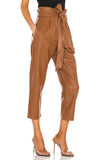 Commando Faux Leather Paperbag Pant Style Number SLG451 COC in Cocoa;Leather Paperbag Pant;Faux Leather Paperbag waist pant