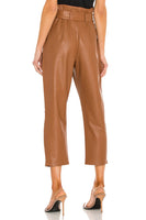 Commando Faux Leather Paperbag Pant Style Number SLG451 COC in Cocoa;Leather Paperbag Pant;Faux Leather Paperbag waist pant