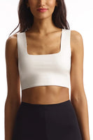Commando Commando Faux Leather Crop Top Style FLT100 COC in Cocoa;Faux Leather Cropped Tank;Cropped Tank;Commando Faux Leather; 