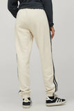 Daydreamer Starstudded Striped Sweatpants Style B062G4832B in Dirty White