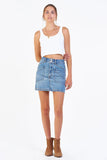 Dear John Denim QUINN SUPER HIGH RISE SKIRT Style DKM81B130BWD in BEACHWOOD;Denim Mini Skirt;High Rise Denim Mini Skirt;Dear John Denim High Rise Denim Mini Skirt; 