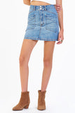 Dear John Denim QUINN SUPER HIGH RISE SKIRT Style DKM81B130BWD in BEACHWOOD;Denim Mini Skirt;High Rise Denim Mini Skirt;Dear John Denim High Rise Denim Mini Skirt; 