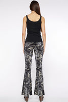 Deborah Viereck Clothing Serrano Pant in Boho Velvet;Women's Paisley Print Velvet Flare Pant