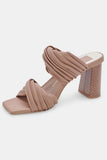 Dolce Vita Pilton Heels in Cafe Stella;Heeled slide sandal
