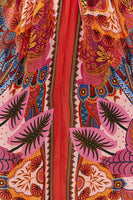 Farm Rio Macaw Scarf Dress Style 305798 in Macaw Scarf Pink;Farm Rio Maxi Dress;Summer Scarf Dress;Macaw Printed Summer Maxi Dress;Tropical Printed SUmmer Dress