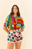 Farm Rio Multi Circles Crochet Shorts Style 311562 in Multi Circles Crochet; 