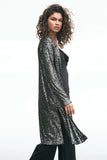 Fifteen Twenty Sequin Duster Style Number 4F25578 STE in Steel;Sequin Duster;Sparkle Duster;Women's Holiday Sparkle Duster;Women's Holiday Sequined Cardigan