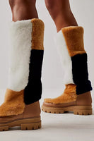 Free People Happy Thoughts Fauz Fur Boots Style OB1508194 in Honey Combo;Apres Ski Boots;Free People Faux Fur Boots;Winter Fashion Boots