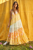 Free People Luna Grace Maxi Dress Style Number OB1436561 in Mango Combo;mixed florals maxi dress;summer maxi dress;free people dresses