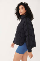 Free People Movement Pippa Packable Puffer Jacket Style OB1053648 in Black;Lightweight Women's athletic Puffer Jacket