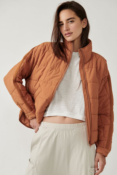 Free People Pippa Packable Puffer Jacket Style OB1053648 in Toasted Coconut