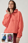 Free People Pippa Packable Puffer Pullover Style OB1227821 in Baltic Blue in Viola and in Coral Sun; 