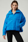 Free People Pippa Packable Puffer Pullover Style OB1227821 in Baltic Blue in Viola and in Coral Sun; 