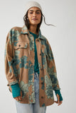 Free People Printed Ruby Jacket Style OB1468376 In Tan Combo and Mazipan Combo;Free people floral shirt jacket;Free People Shacket; Fall outerwear