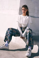 Free People Printed Stadium Pant Style OB1589560 in Forest Camo Combo;wide leg utilty pant;Free People Movement;wide leg jogger pant