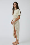 Free People Rae Maxi Style OB1466588 in Summer Khaki;Free People Cutout Maxi Dress;Free People Spring Summer Dress; 
