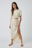 Free People Rae Maxi Style OB1466588 in Summer Khaki;Free People Cutout Maxi Dress;Free People Spring Summer Dress; 