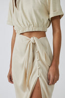 Free People Rae Maxi Style OB1466588 in Summer Khaki;Free People Cutout Maxi Dress;Free People Spring Summer Dress; 