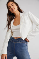 Free People Venice Beach Flare Style OB1454406 in Brazil Blue;Free People Cross-over front flare jeans;free people flares;pull-on flare denim jeans