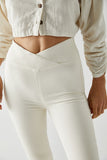 Free People Venice Beach Flare Style OB1454406 in Worn White;White Flare Jeans;Crossover Front Flare Jeans