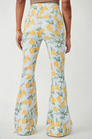 Free People Venice Beach Printed Flare Style OB1493823 in Sky Combo Cali Poppi;Free People Floral Flare Jeans;