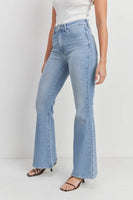 Just Black Denim The Donna Bell Bottom Style BP398J-LT in Light Wash Denim;Women's Light Wash Flare Jeans;Just Black Denim Jeans;Just USA Denim Jeans; 