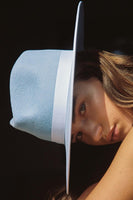 Lack of Color Hats Capri Rancher Style Number CapriRanch in sky blue;women's fedora hat;women's spring rancher style hat;heart shaped face hat