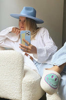 Lack of Color Hats Capri Rancher Style Number CapriRanch in sky blue;women's fedora hat;women's spring rancher style hat;heart shaped face hat