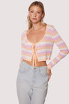 Lost and Wander Clothing Mila Cardigan Style WJSC07077 in Orange Pink Multi; 